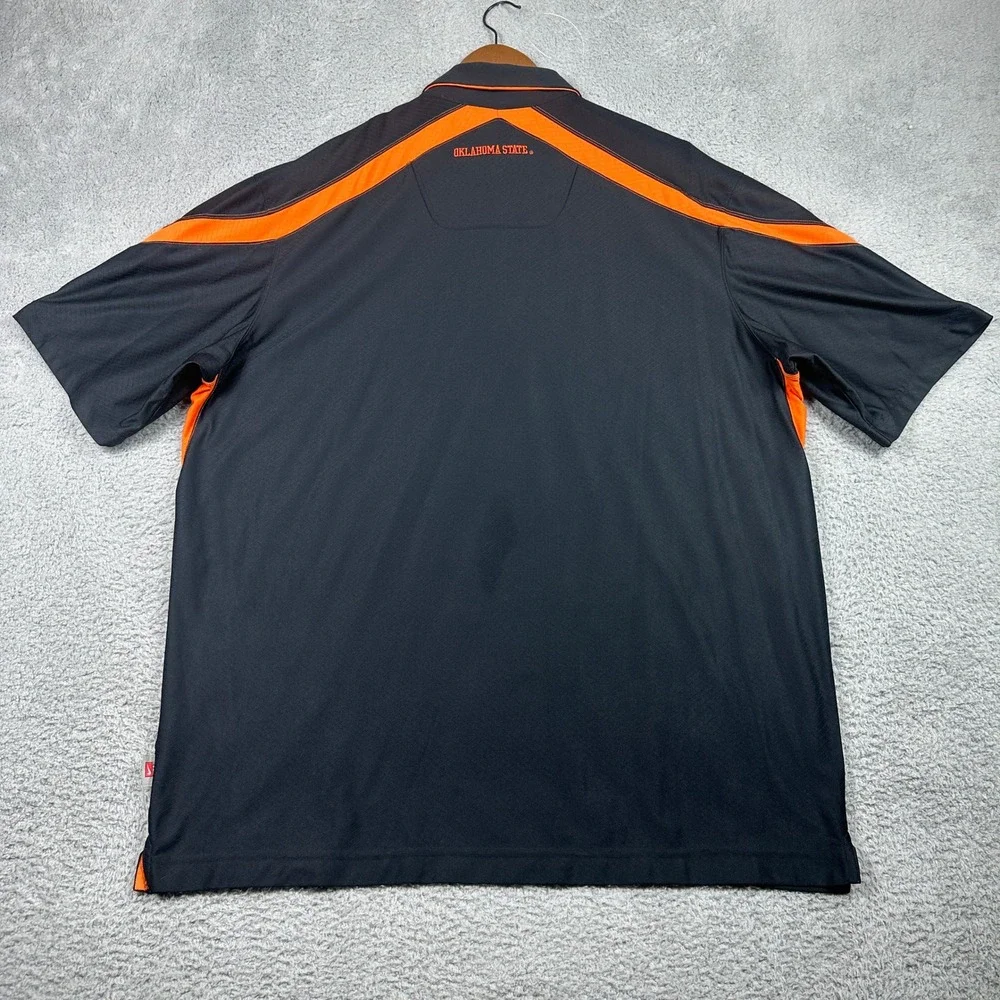Oklahoma State Cowboys Nike Dri-Fit Polo Mens XXL Black Orange Golf OSU Football